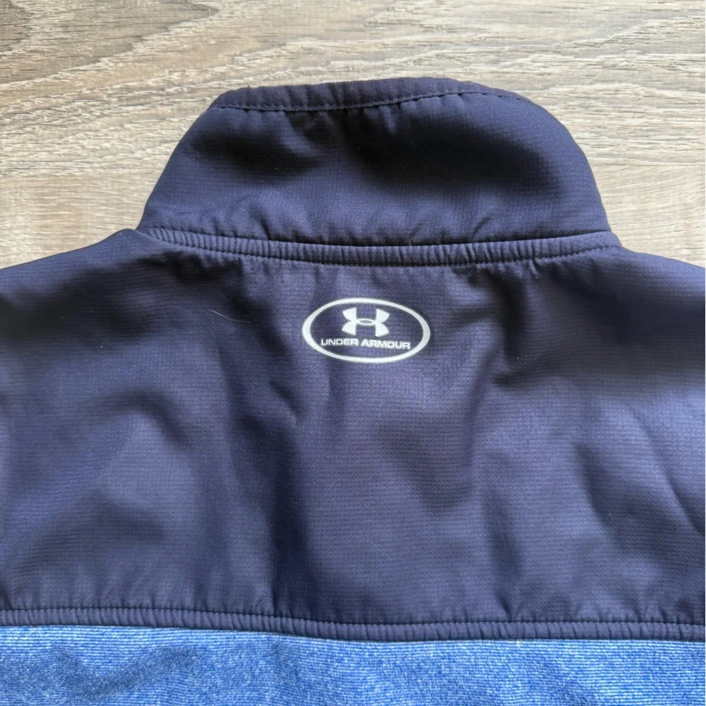 Under Armour UA Boys Size M 9/10 Heathered Blue Performance Pullover Sweatshirt - Picture 4 of 7